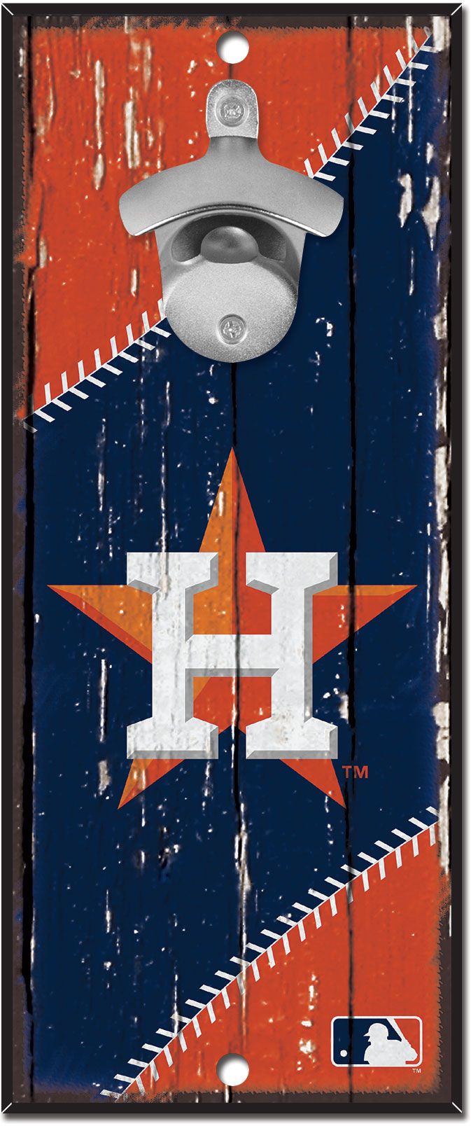 Wincraft MLB Houston Astros Orange 5x11 Wood Sign Bottle Opener