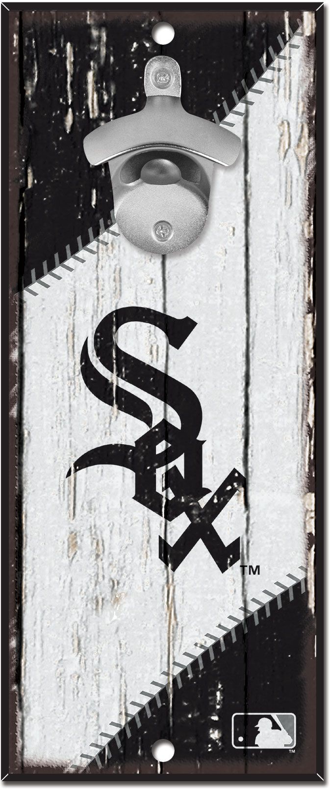 Wincraft MLB Chicago White Sox White 5x11 Wood Sign Bottle Opener