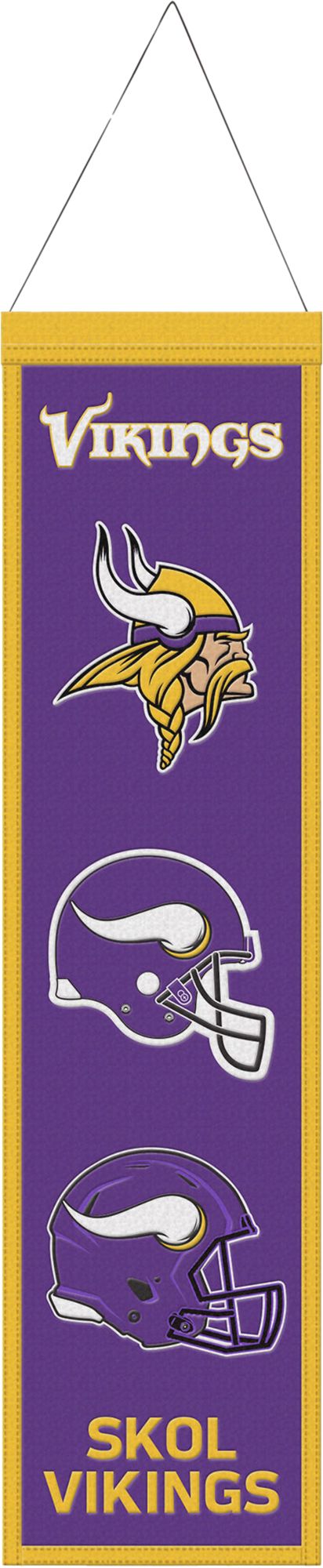 WinCraft Minnesota Vikings Helmet 8'' x 32'' Wool Banner