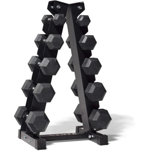 Centr 5-25LB Dumbbell Set with Rack