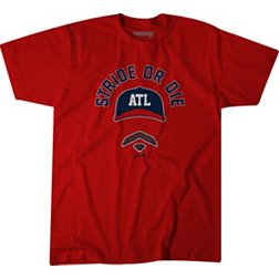 BreakingT Atlanta Braves 'Stride or Die' Red Graphic T-Shirt
