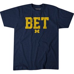 BreakingT Men's Michigan Wolverines Navy "Bet" T-Shirt
