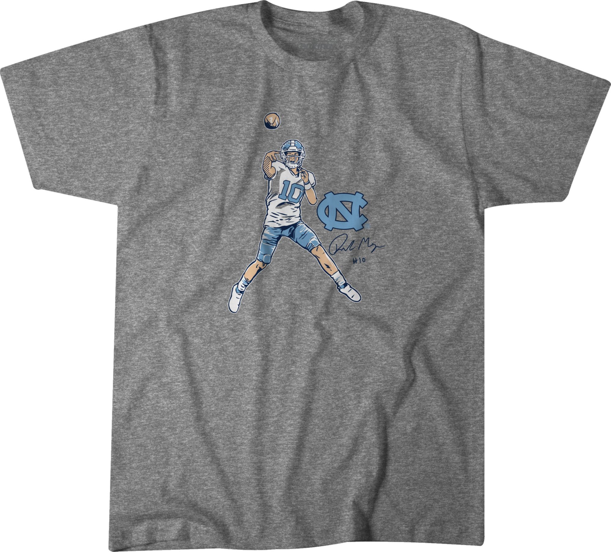 Nike Men's North Carolina Tar Heels Grey Drake Maye T-Shirt