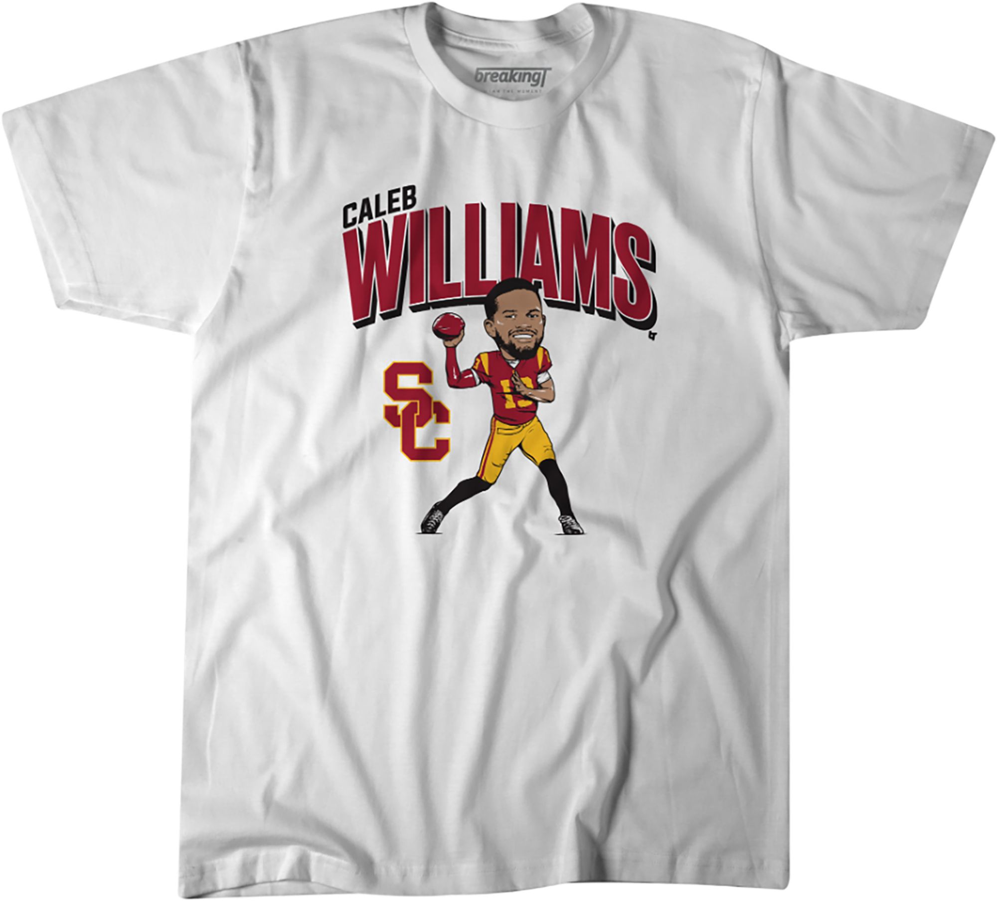 BreakingT Youth USC Trojans White Caleb Williams T-Shirt