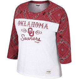 Wrangler Women's Oklahoma Sooners White Bandana 3/4 Sleeve Shirt