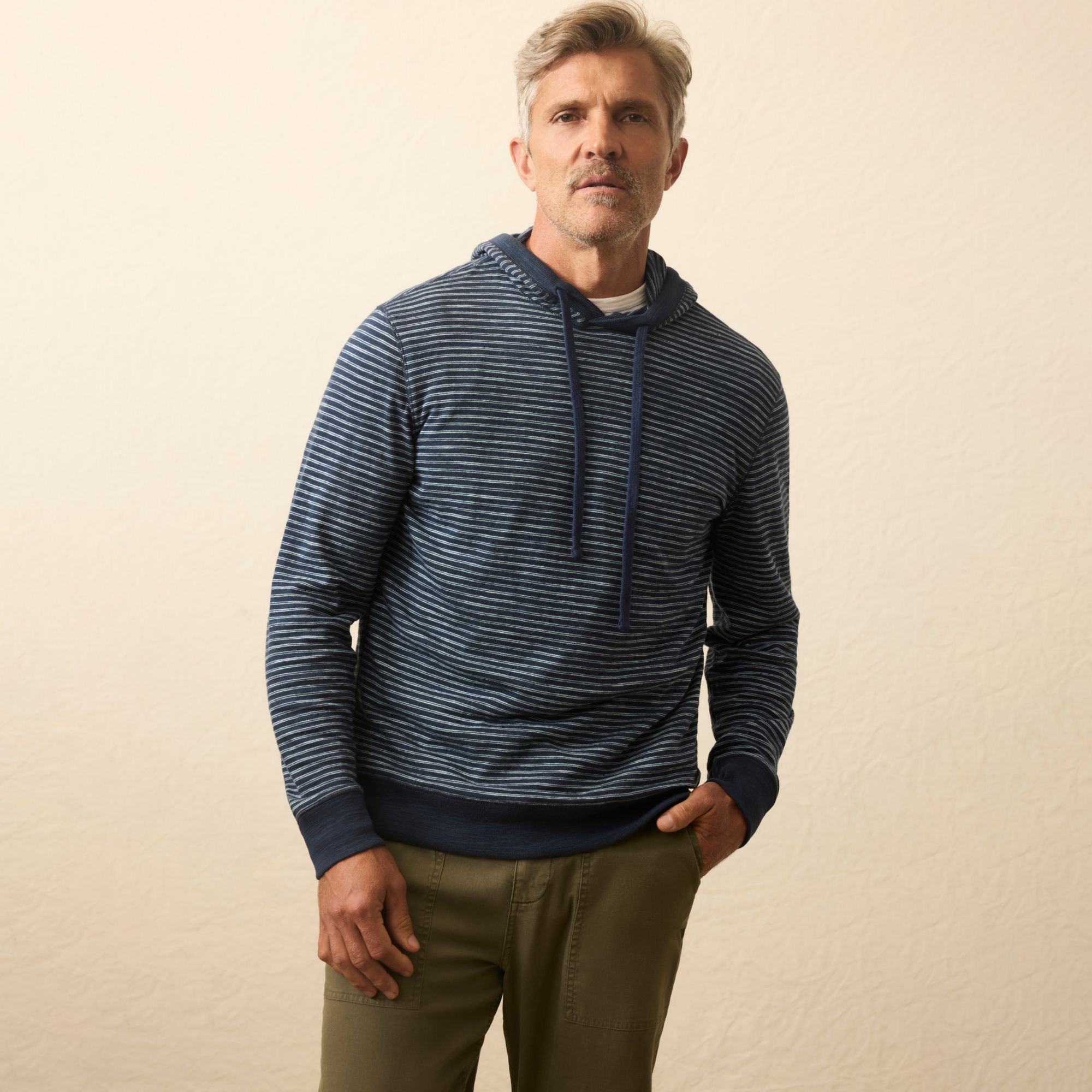 Navy Stream Stripe