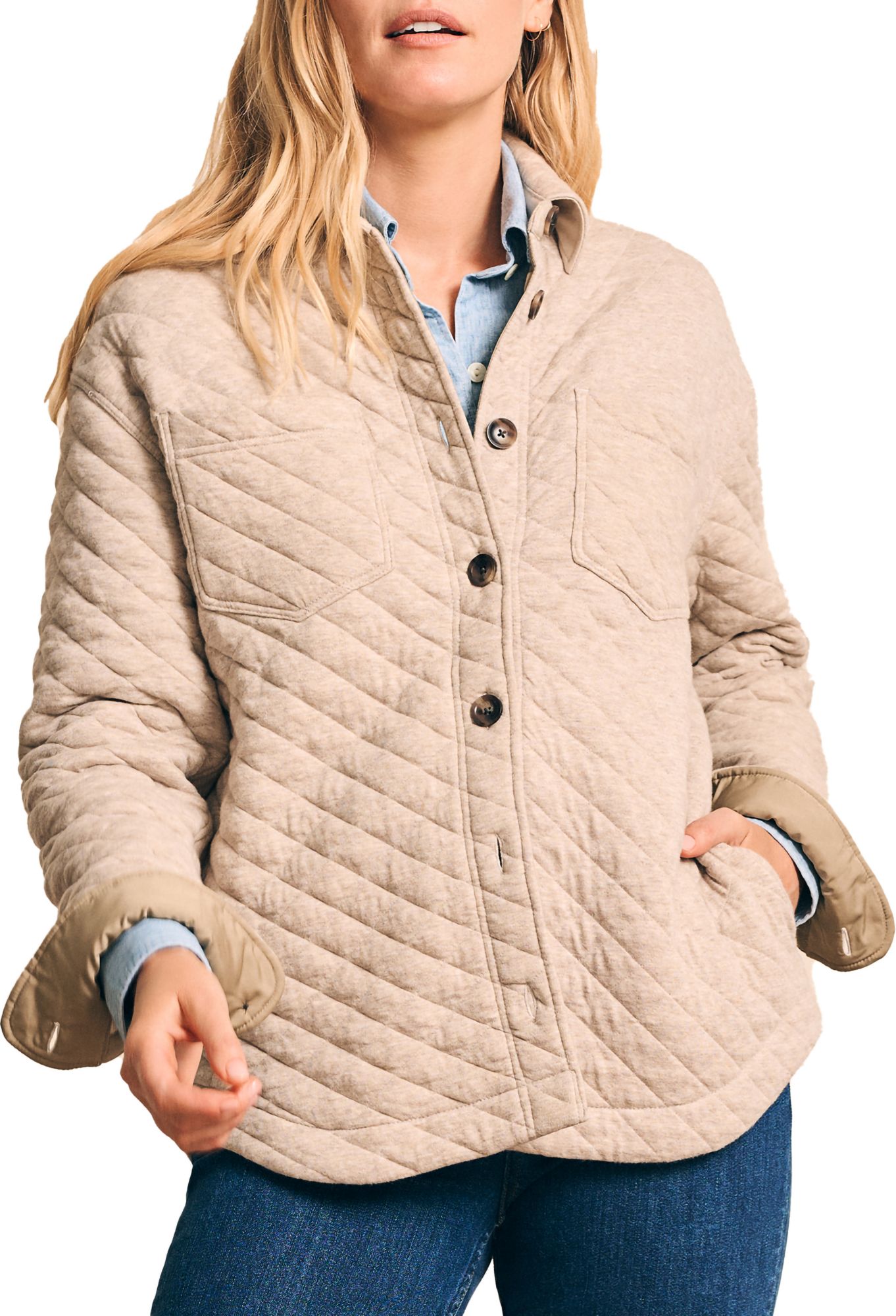 Faherty Women's Epic Quilted Fleece Overshirt
