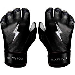 Bruce Bolt Youth Short Cuff Chrome Palm Batting Gloves