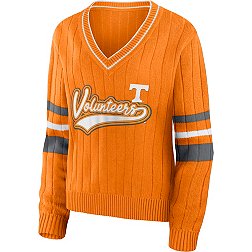 WEAR by Erin Andrews Women's Tennessee Volunteers Tennessee Orange Vintage V-Neck Pullover Sweater