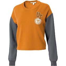 WEAR by Erin Andrews Women's Tennessee Volunteers Tennessee Orange Colorblock Crew Neck Sweatshirt
