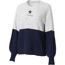 WEAR by Erin Andrews Women's Dallas Cowboys Colorblock White Sweater