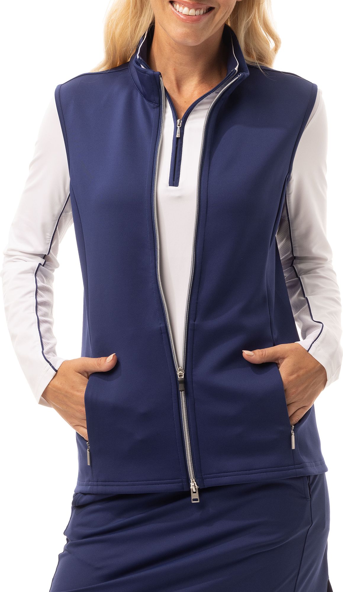 SanSoleil Womens Sol-Layer Solid Golf Vest