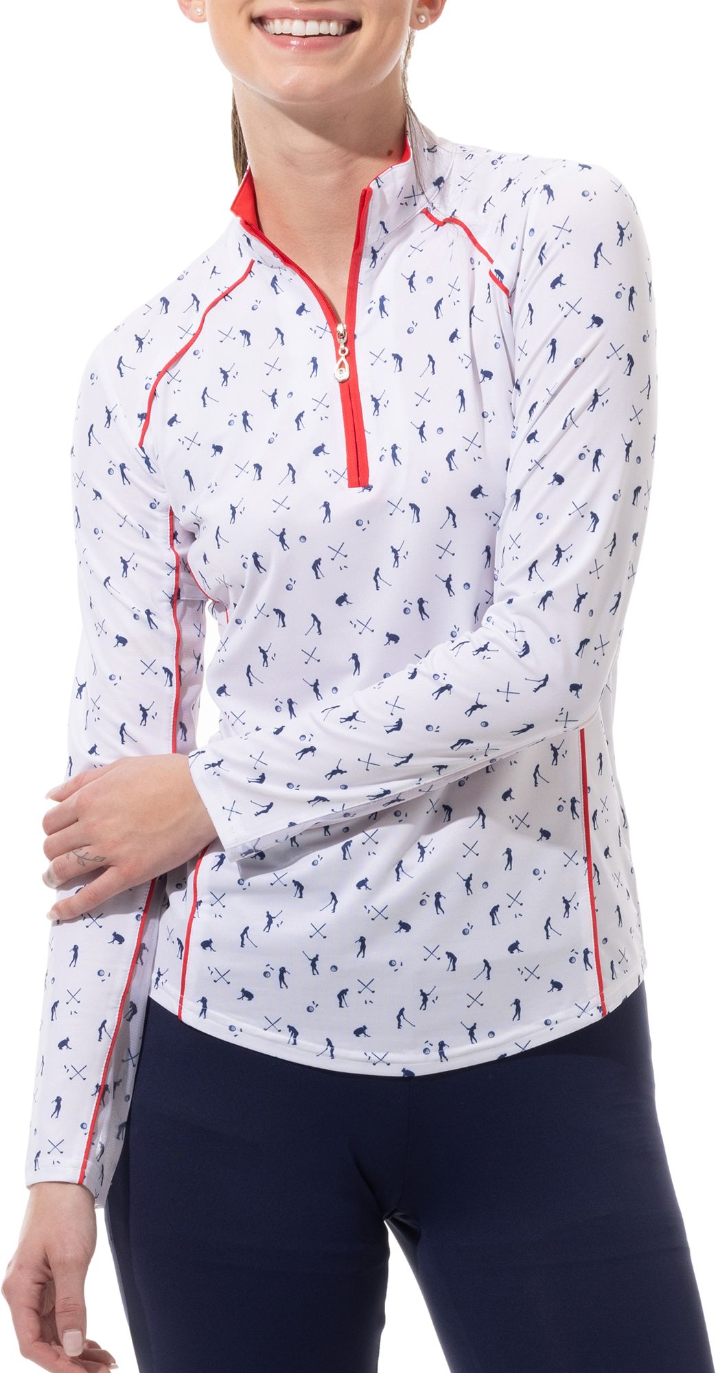 SanSoleil Women's Sunglow Long Sleeve Mock Neck Shirt