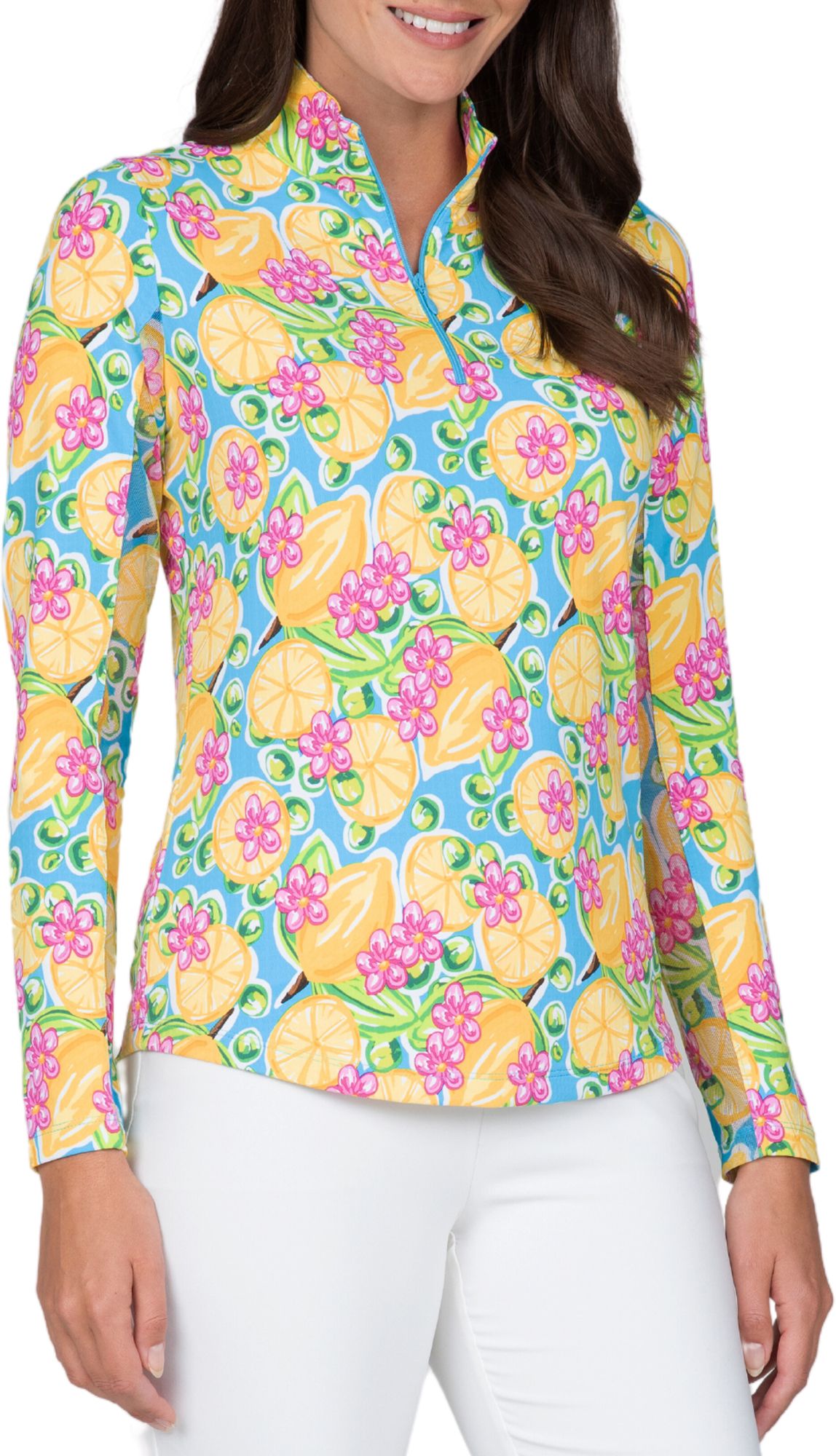 IBKUL Women's Long Sleeve Calista Mock Neck Golf Pullover