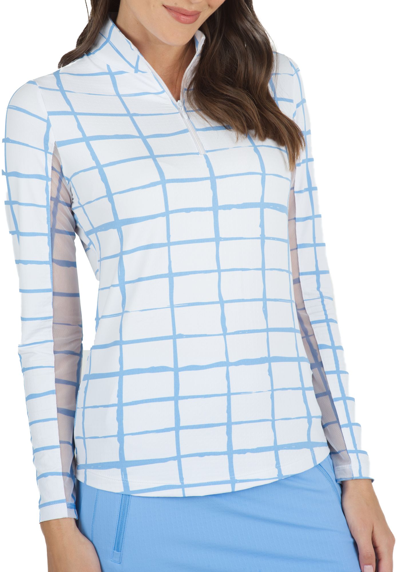 IBKUL Women's Cordova Zip Mock Neck Sun Shirt