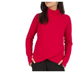 IBKUL Women's Long Sleeve Asymmetrical Mock Golf Pullover
