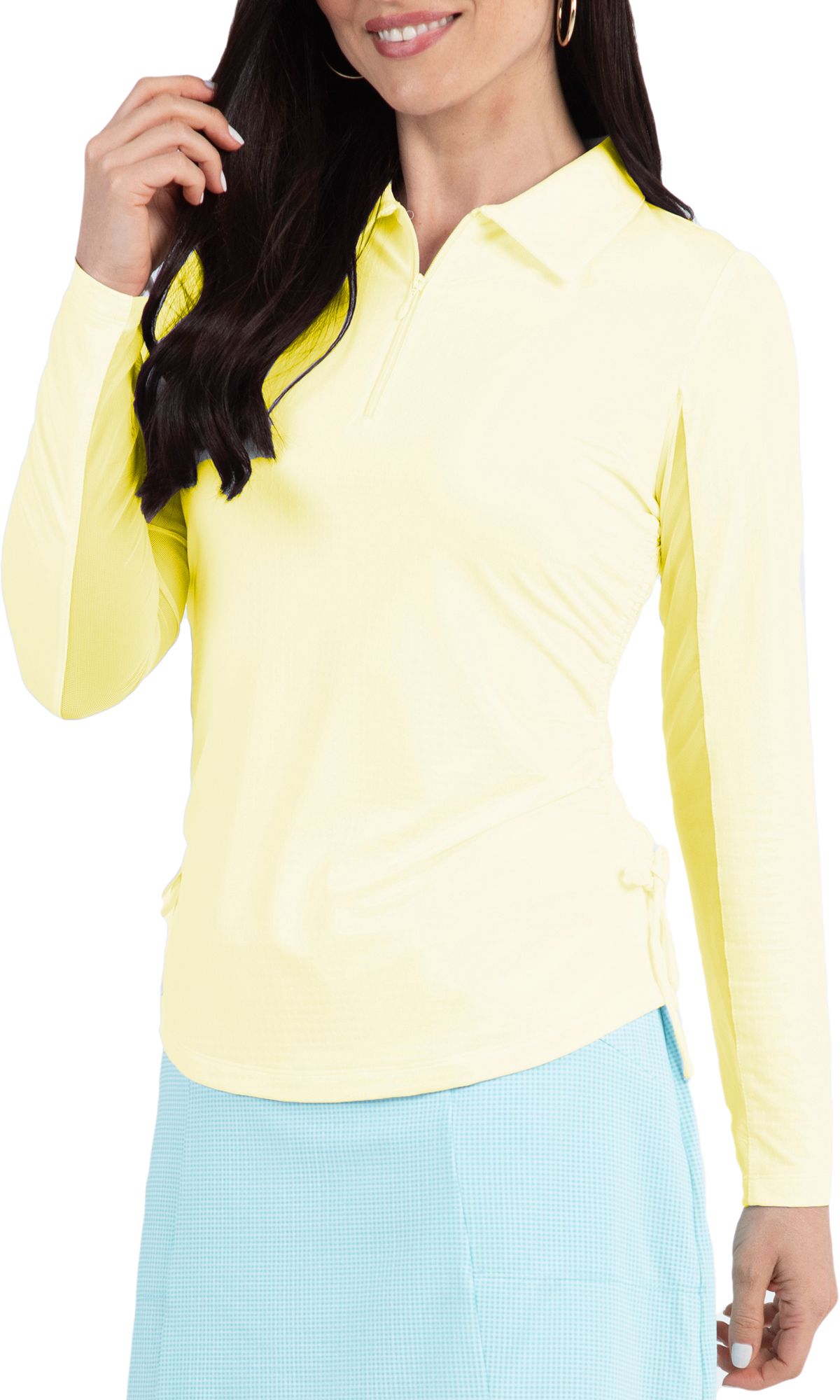 IBKUL Women's Adjustable Drawstring 1/4 Zip Golf Polo