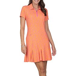 IBKUL Women's Short Sleeve Godet Sally Golf Dress