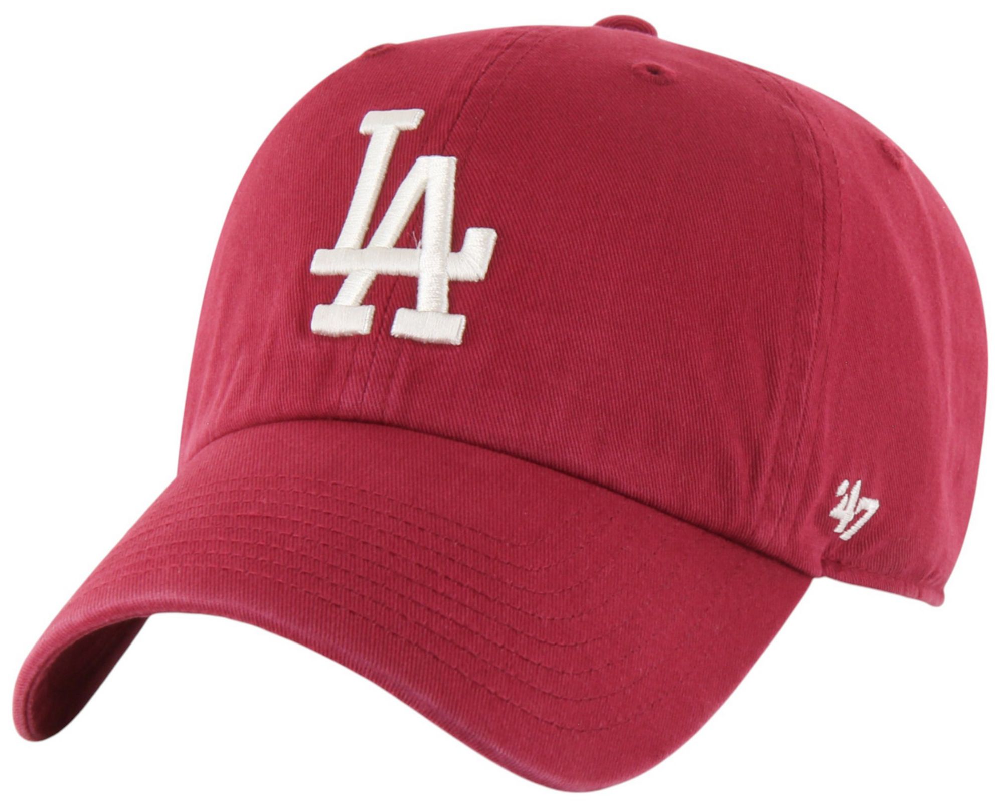'47 Adult Los Angeles Dodgers Red Logo Clean Up Adjustable Hat