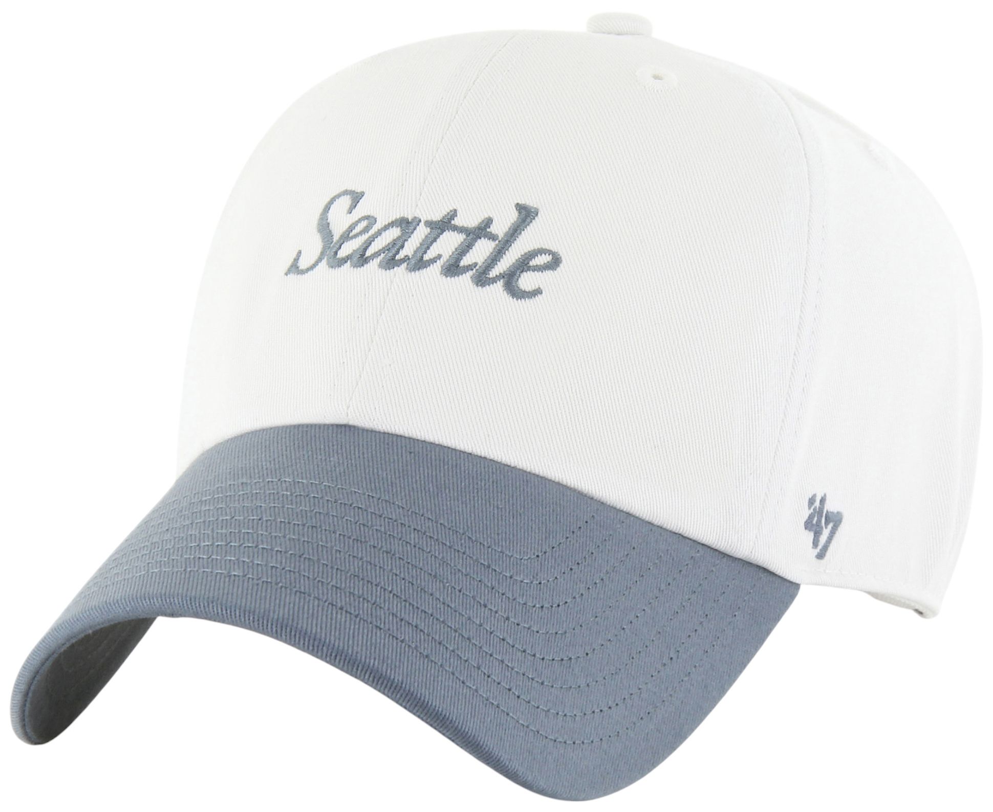 '47 Adult Seattle Mariners White Clean Up Adjustable Hat