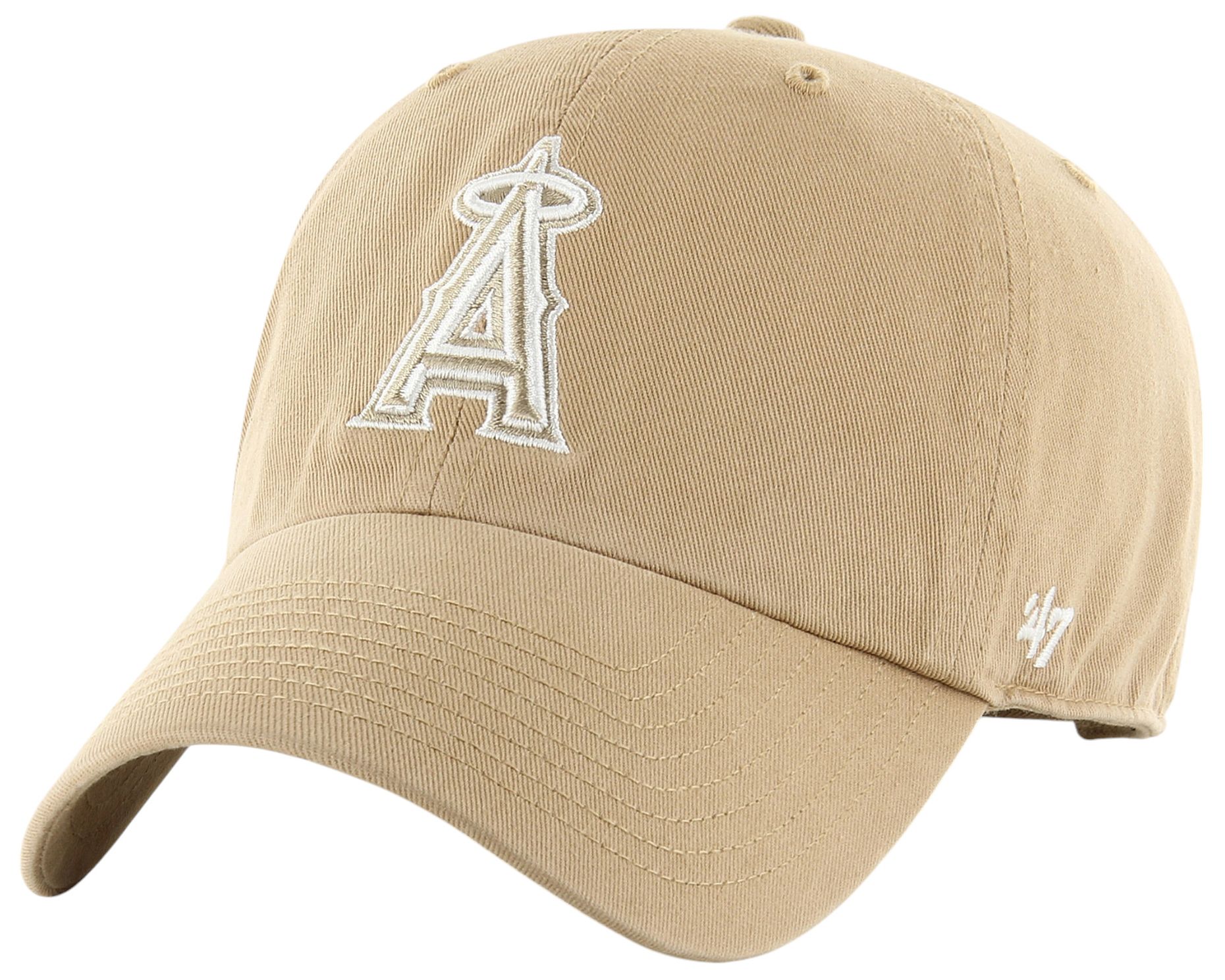 '47 Adult Los Angeles Angels Khaki Clean Up Adjustable Hat