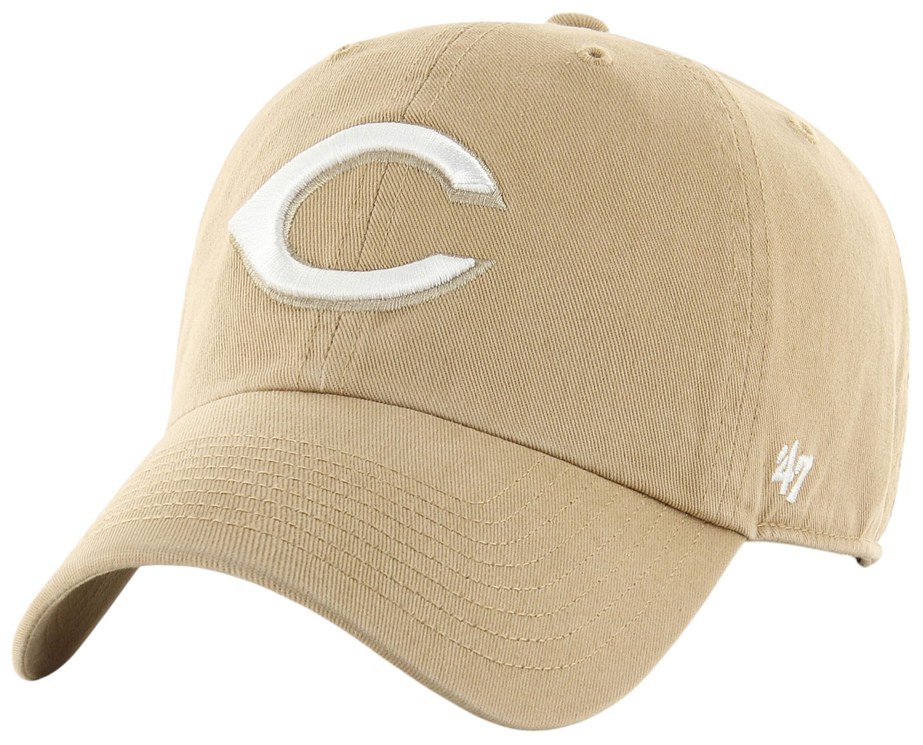 '47 Adult Cincinnati Reds Khaki Clean Up Adjustable Hat