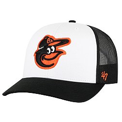 '47 Adult Baltimore Orioles Black Freshman Adjustable Trucker Hat