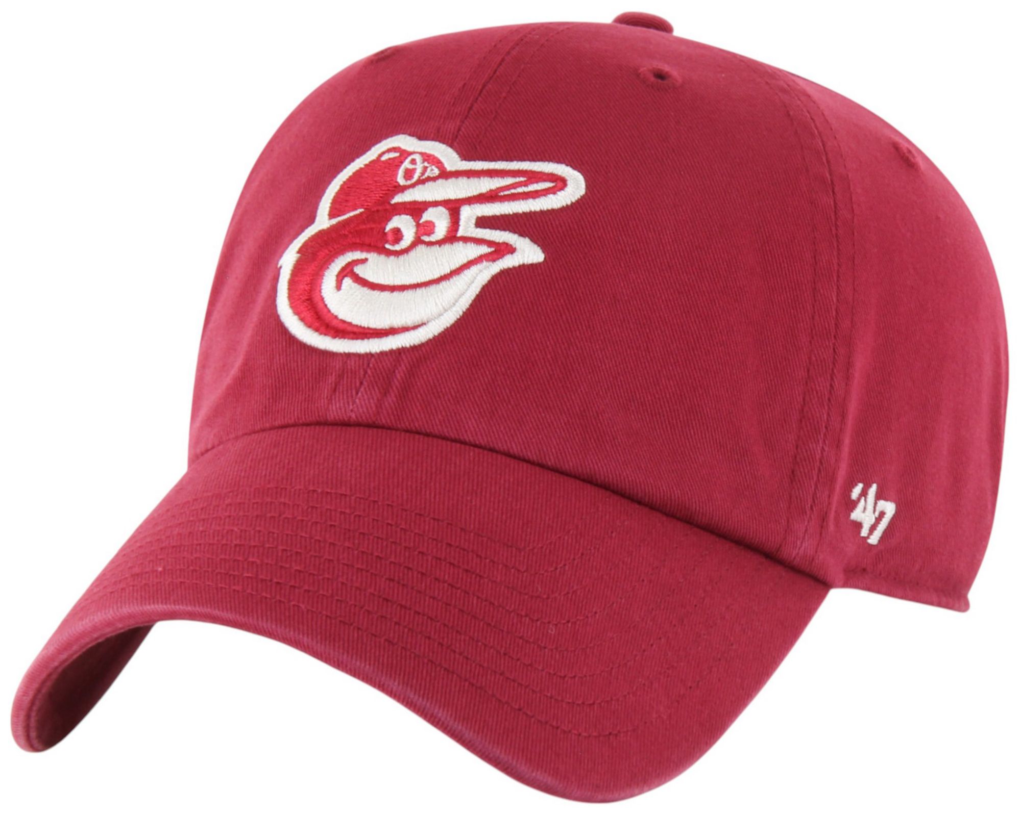 '47 Adult Baltimore Orioles Red Logo Clean Up Adjustable Hat