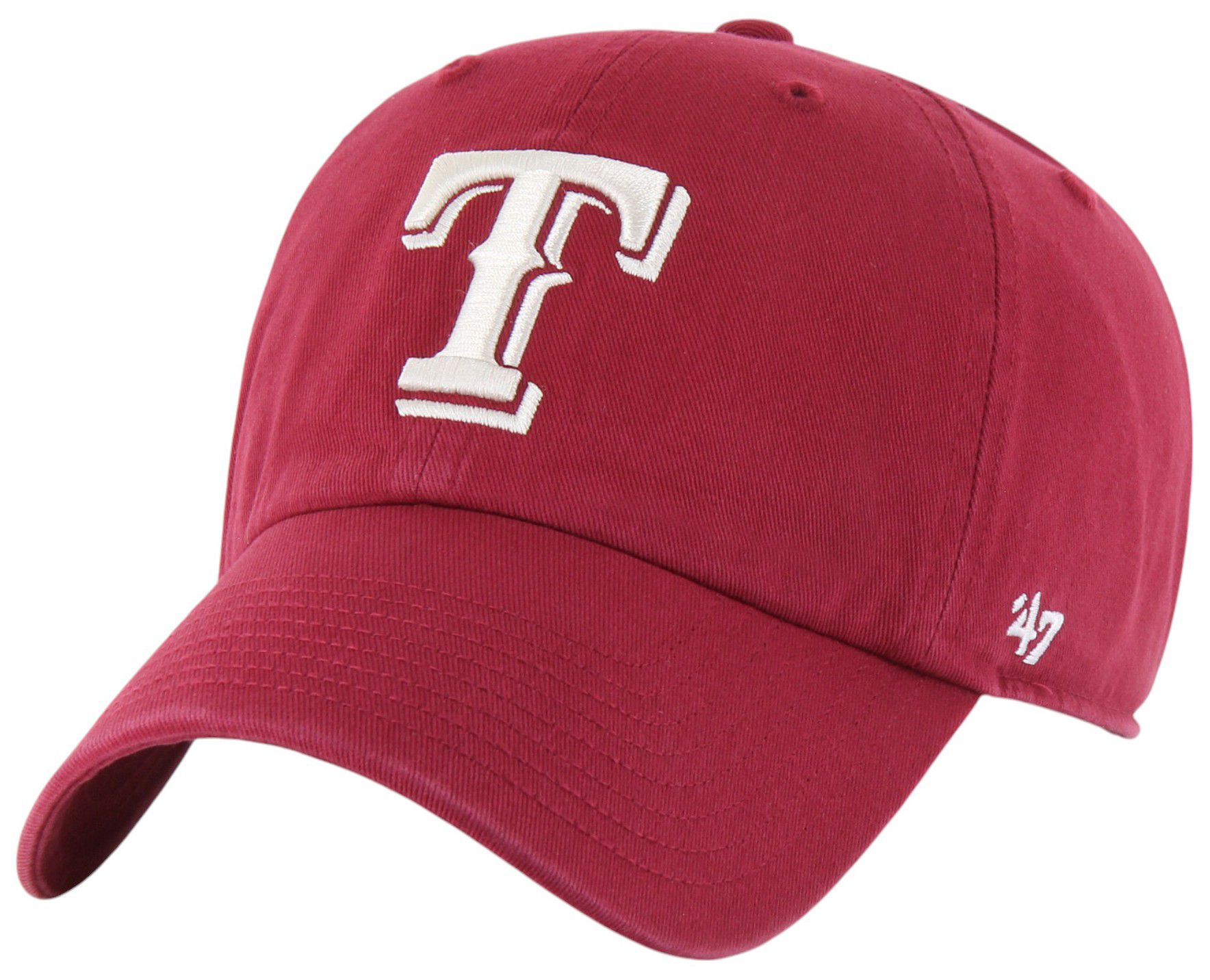 '47 Adult Texas Rangers Red Logo Clean Up Adjustable Hat