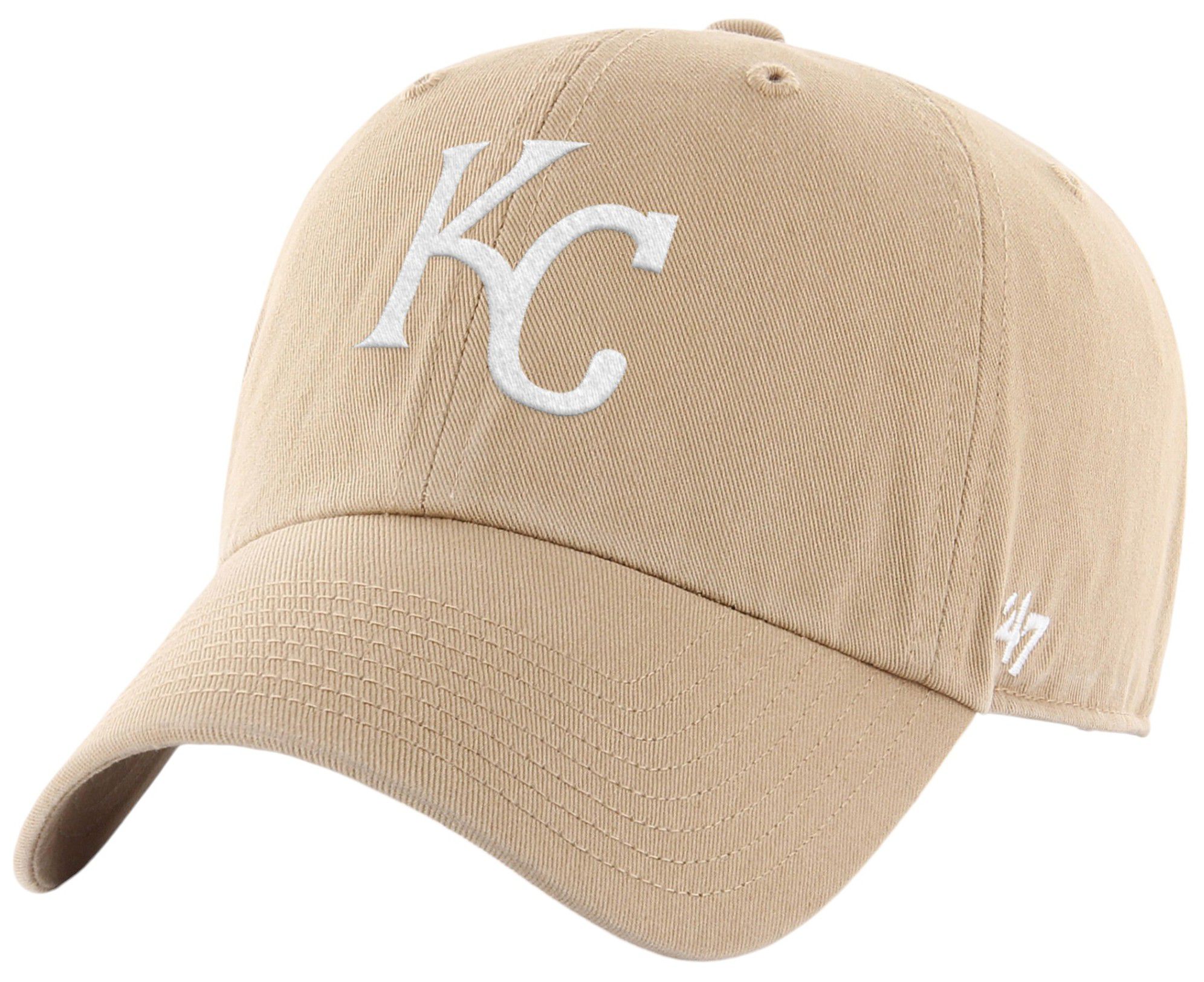 '47 Adult Kansas City Royals Khaki Cleanup Adjustable Hat