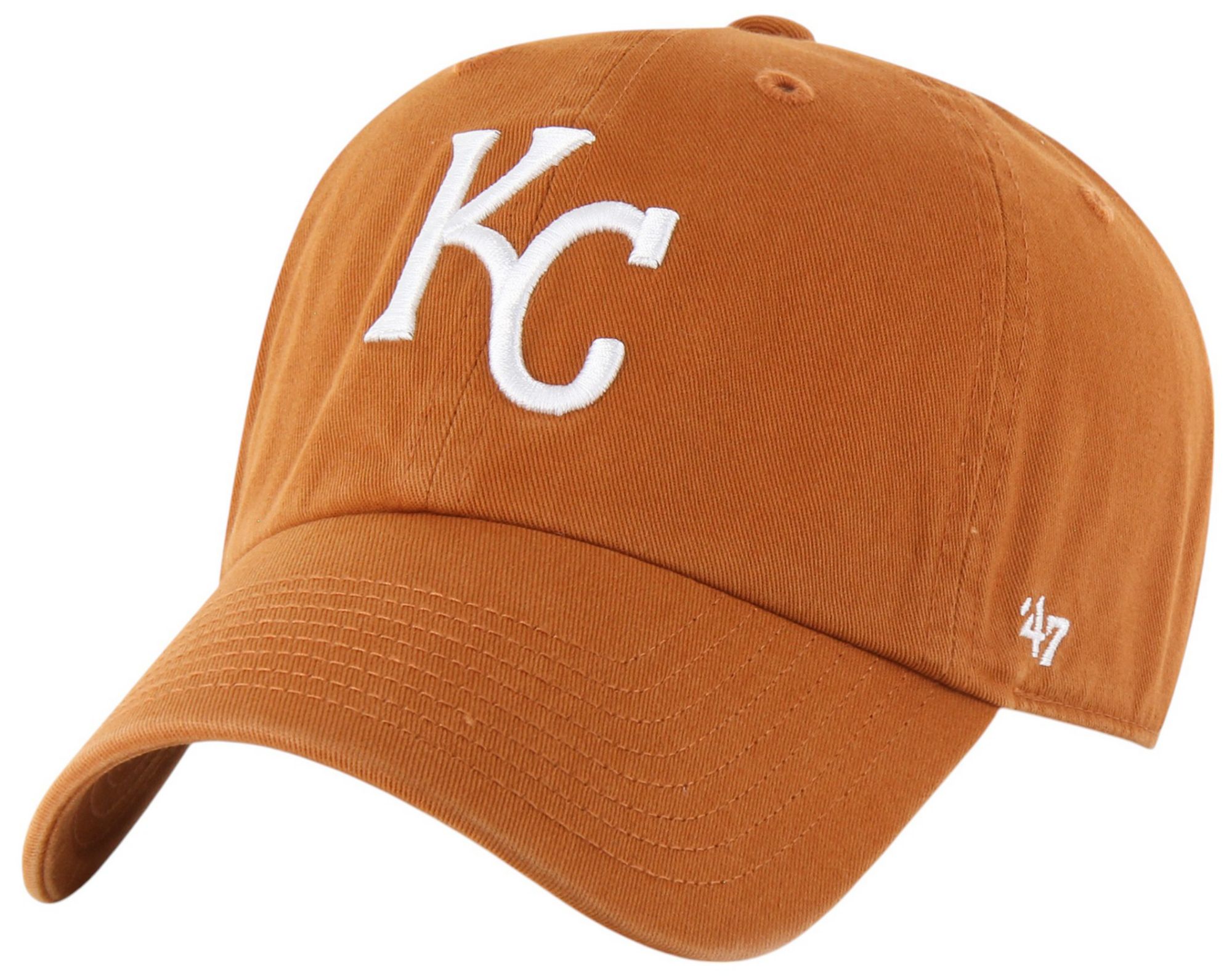 '47 Adult Kansas City Royals Orange Logo Clean Up Adjustable Hat
