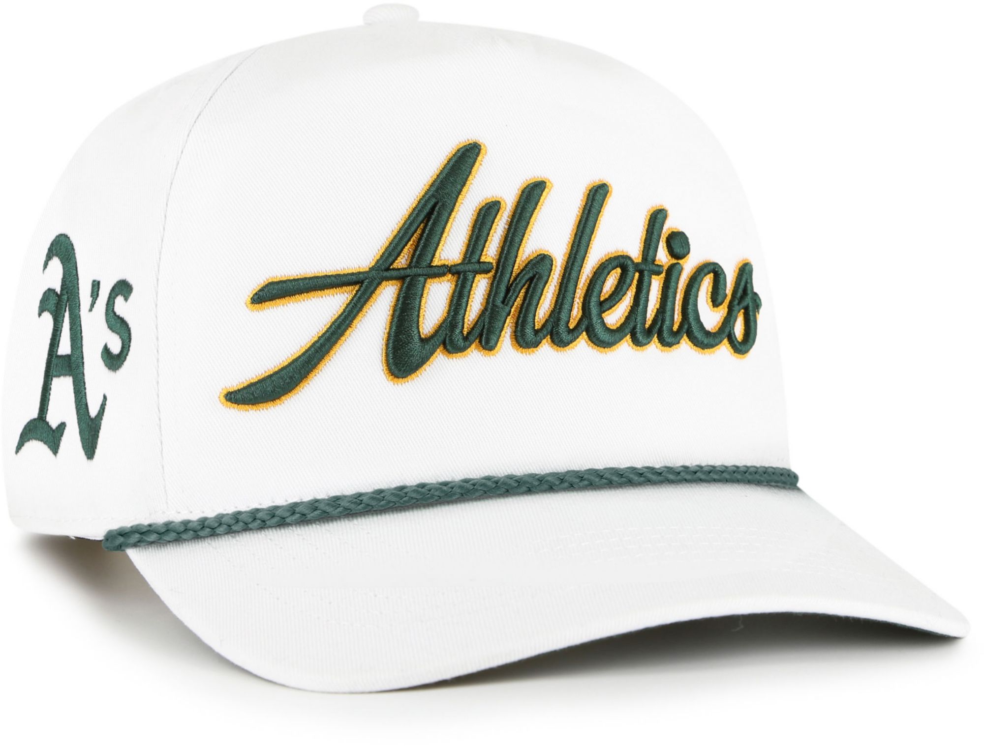 '47 Adult Oakland Athletics White Overhand Hitch Adjustable Hat