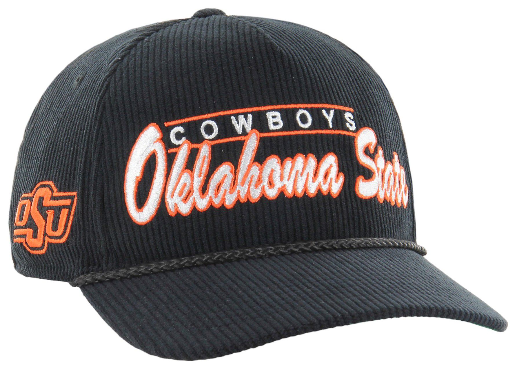 '47 Adult Oklahoma State Cowboys Black Double Header Hitch Adjustable Hat