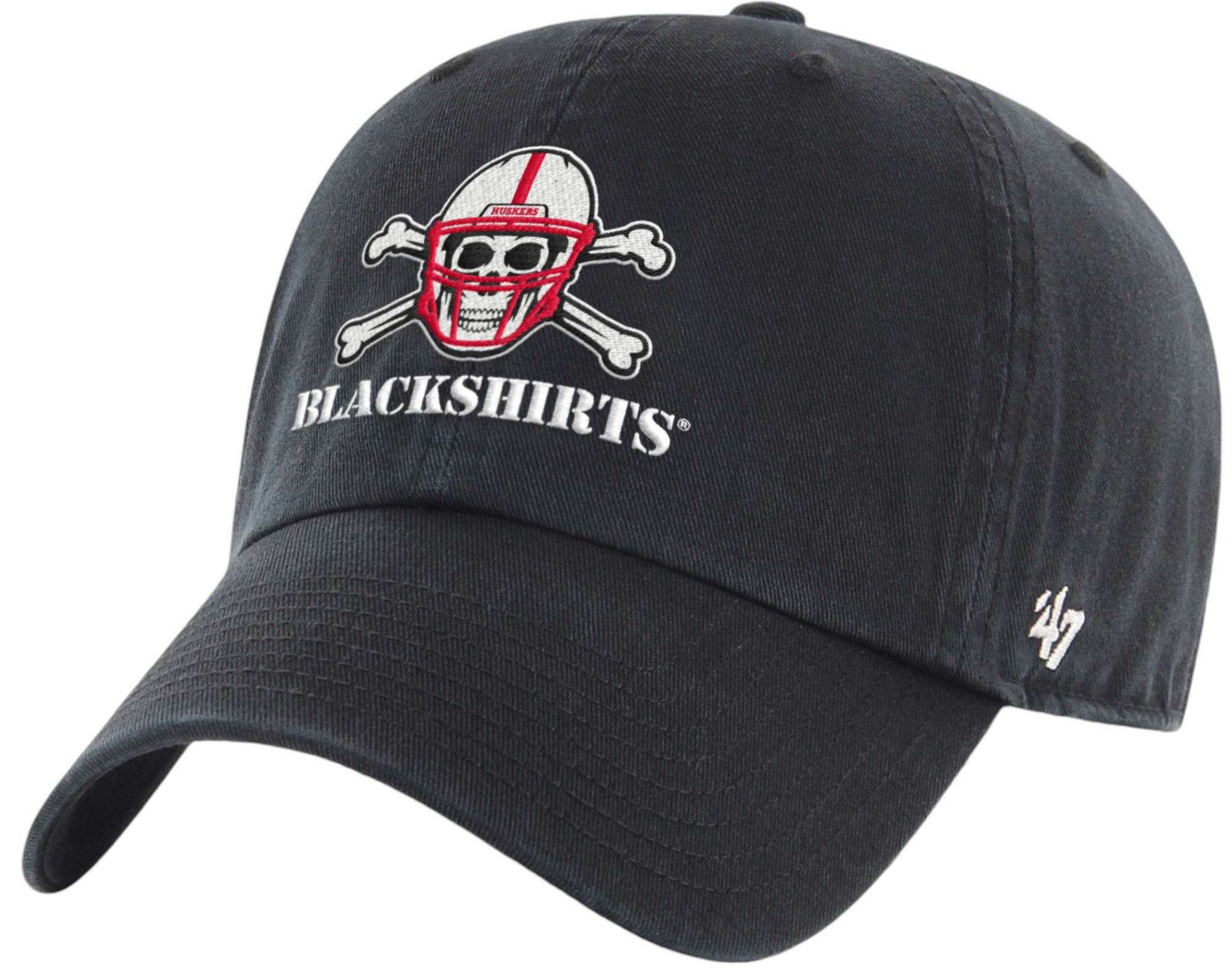 '47 Adult Nebraska Cornhuskers Black Clean Up Adjustable Hat