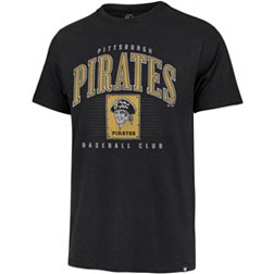 '47 Men's Pittsburgh Pirates Black Double Header Cooperstown Franklin T-Shirt