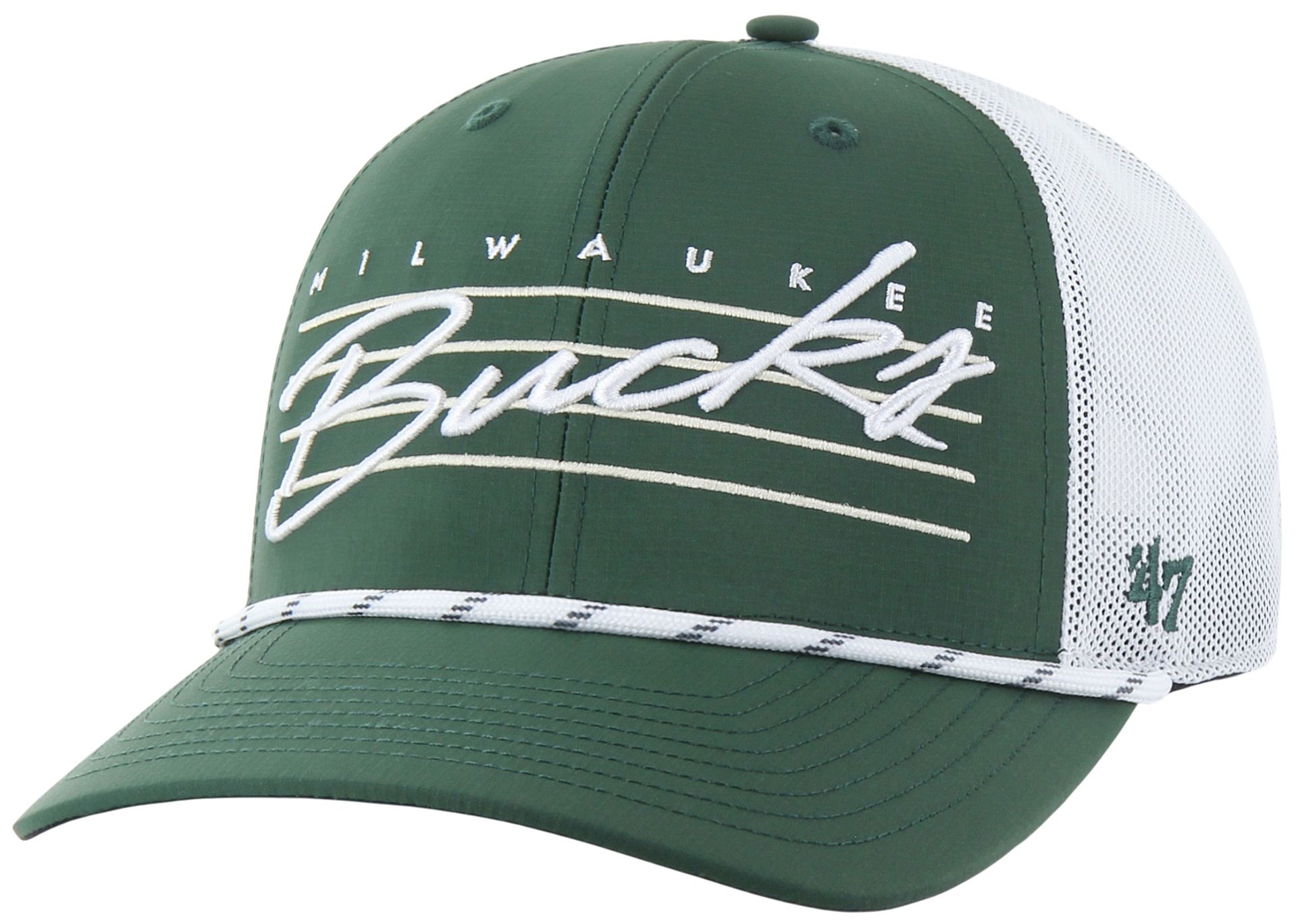 '47 Adult Milwaukee Bucks Downburst Trucker Adjustable Hat