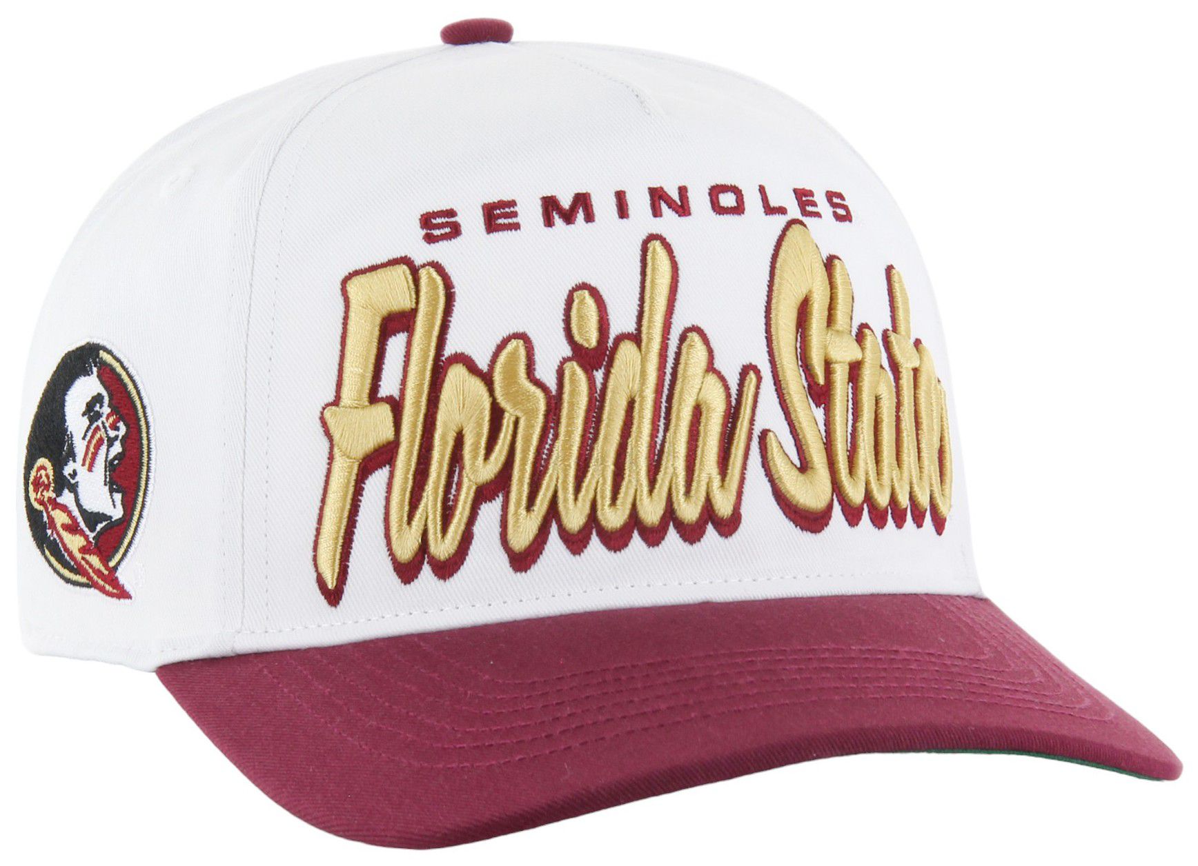 '47 Adult Florida State Seminoles White Drop Shadow Hitch Adjustable Hat