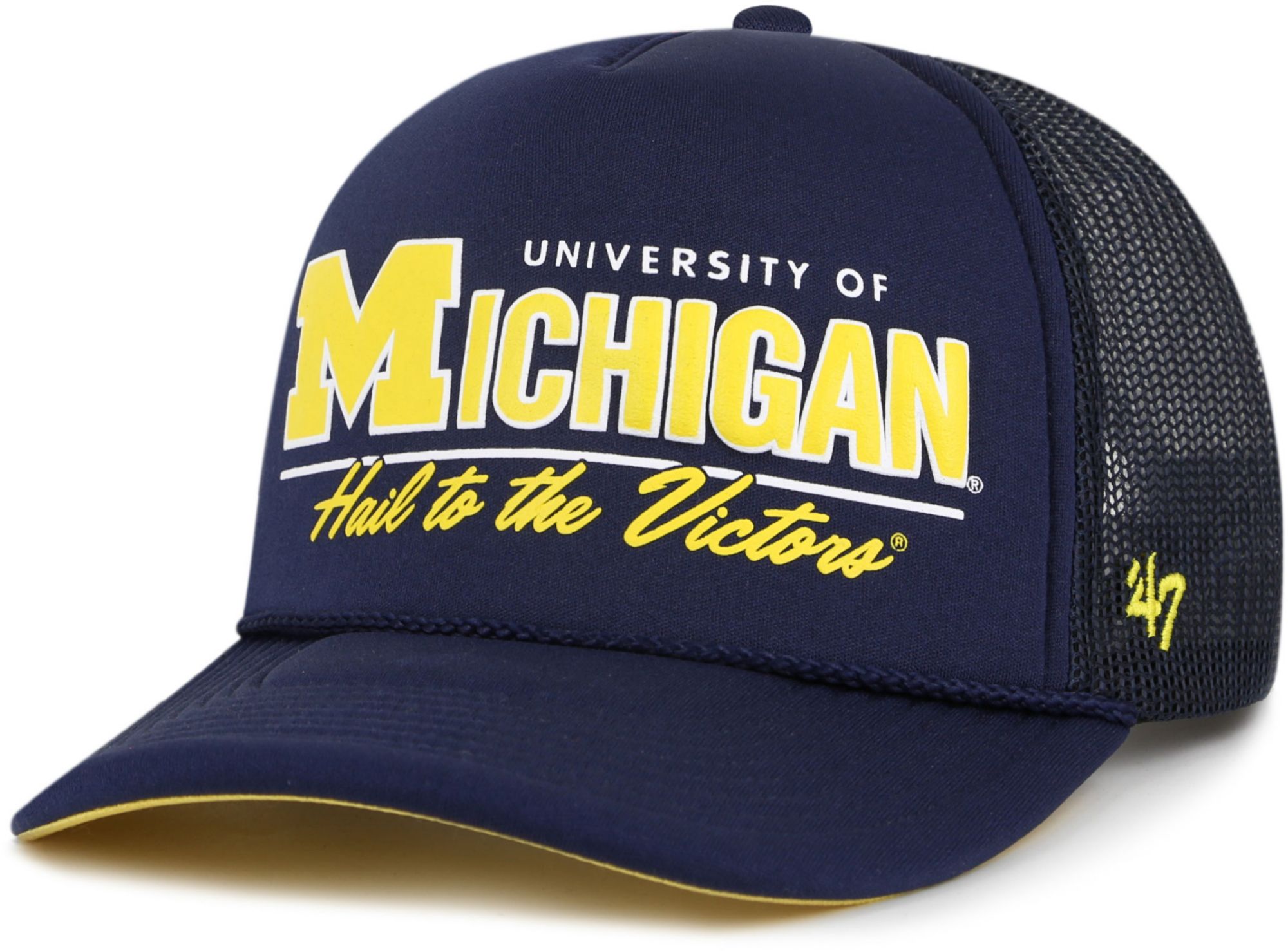 '47 Men's Michigan Wolverines Navy Retro Regional Foam Adjustable Trucker Hat