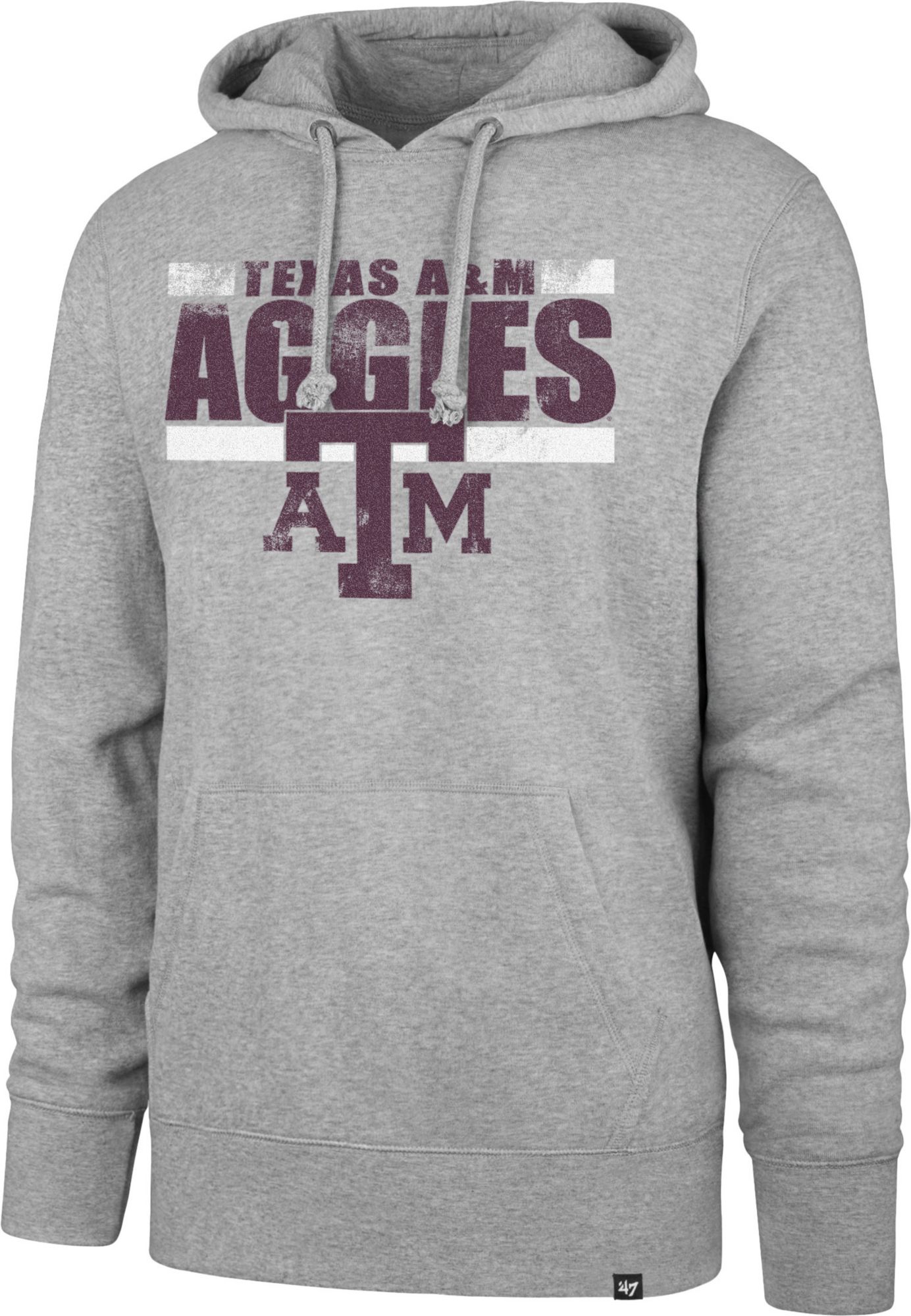 '47 Men's Texas A&amp;M Aggies Slate Grey Stack Logo Pullover Hoodie