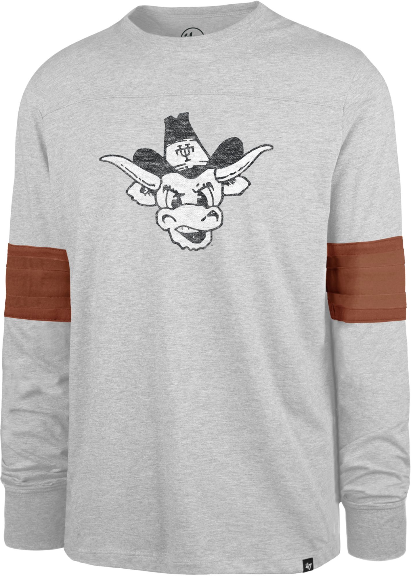 '47 Men's Texas Longhorns Grey Premier Brex Long Sleeve T-Shirt