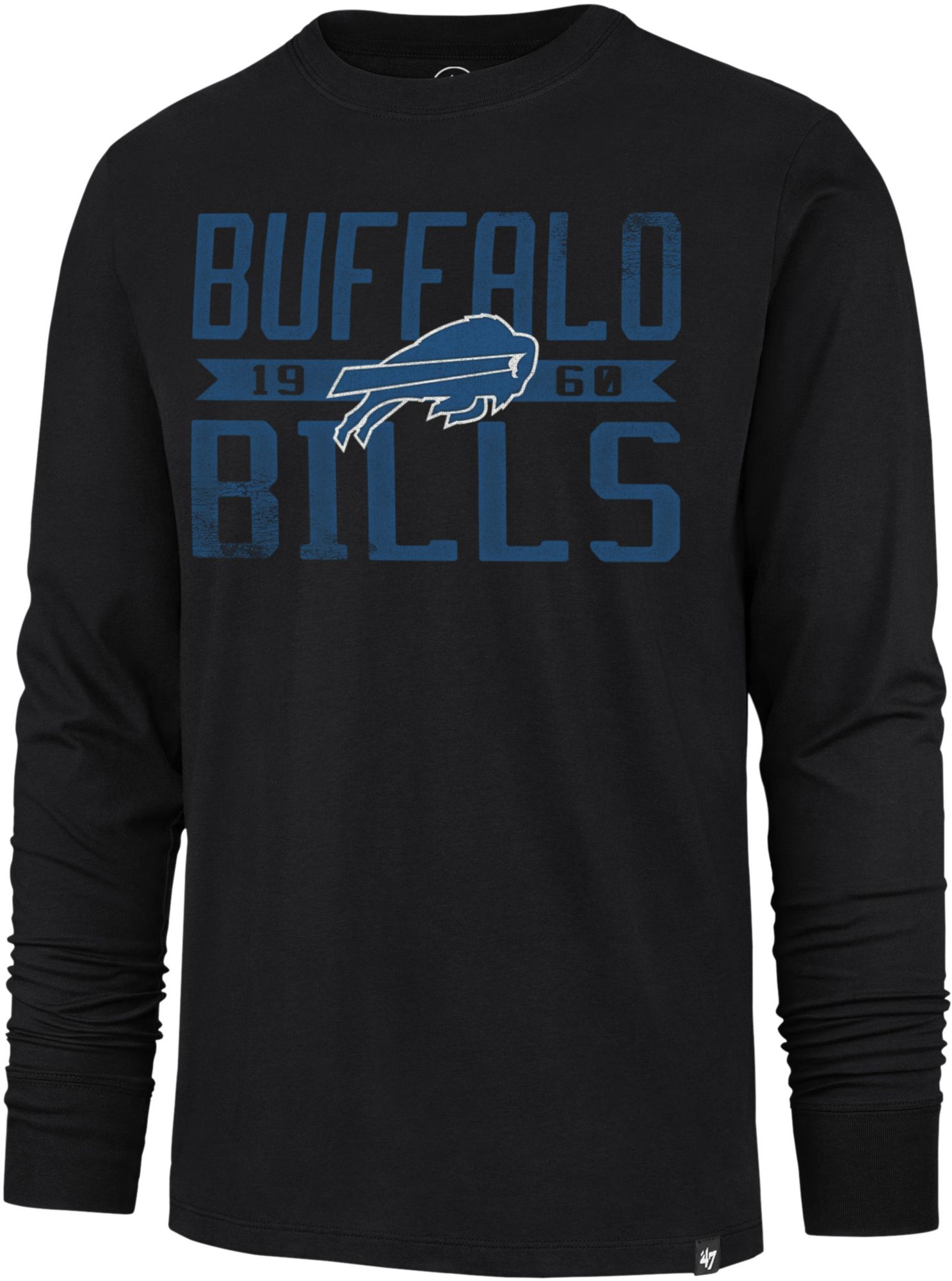 '47 Men's Buffalo Bills Black Wide Out Long Sleeve T-Shirt