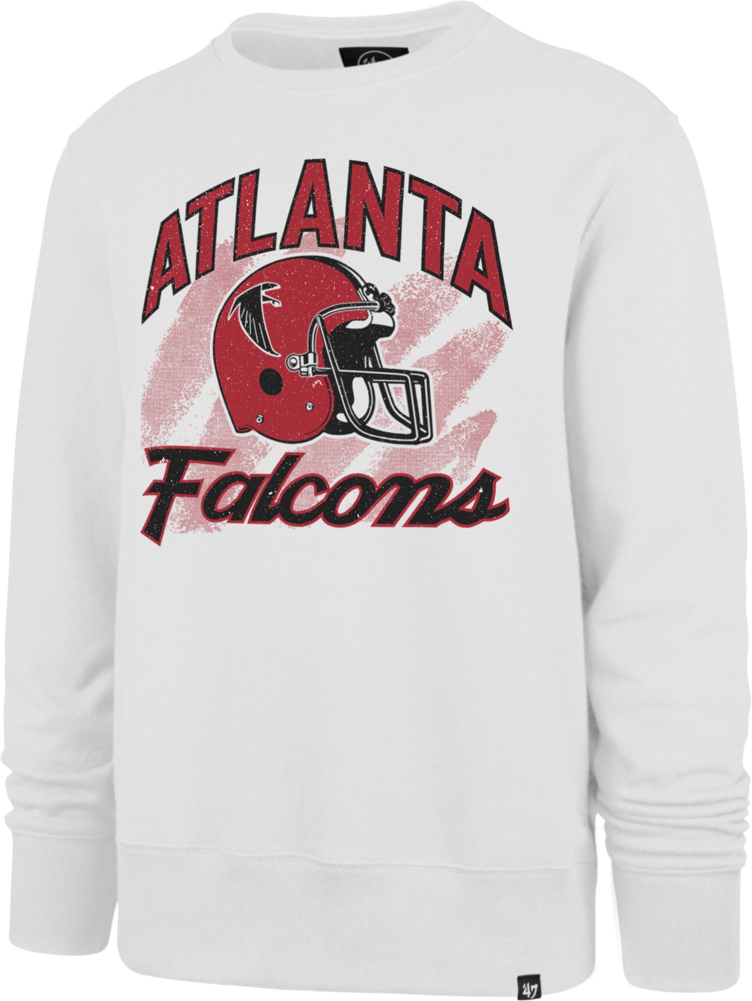'47 Men's Atlanta Falcons Shader White Wash Crew Sweatshirt