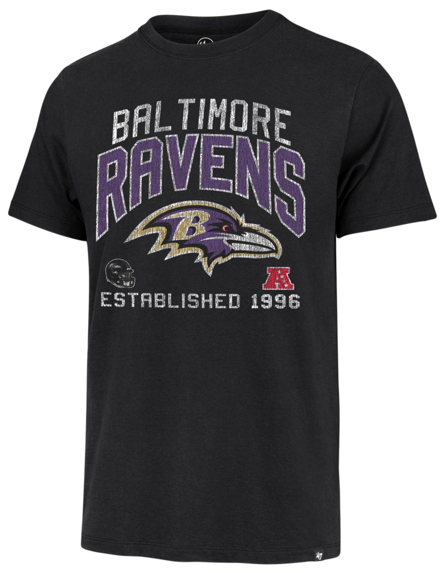 '47 Men's Baltimore Ravens Turned Up Black T-Shirt