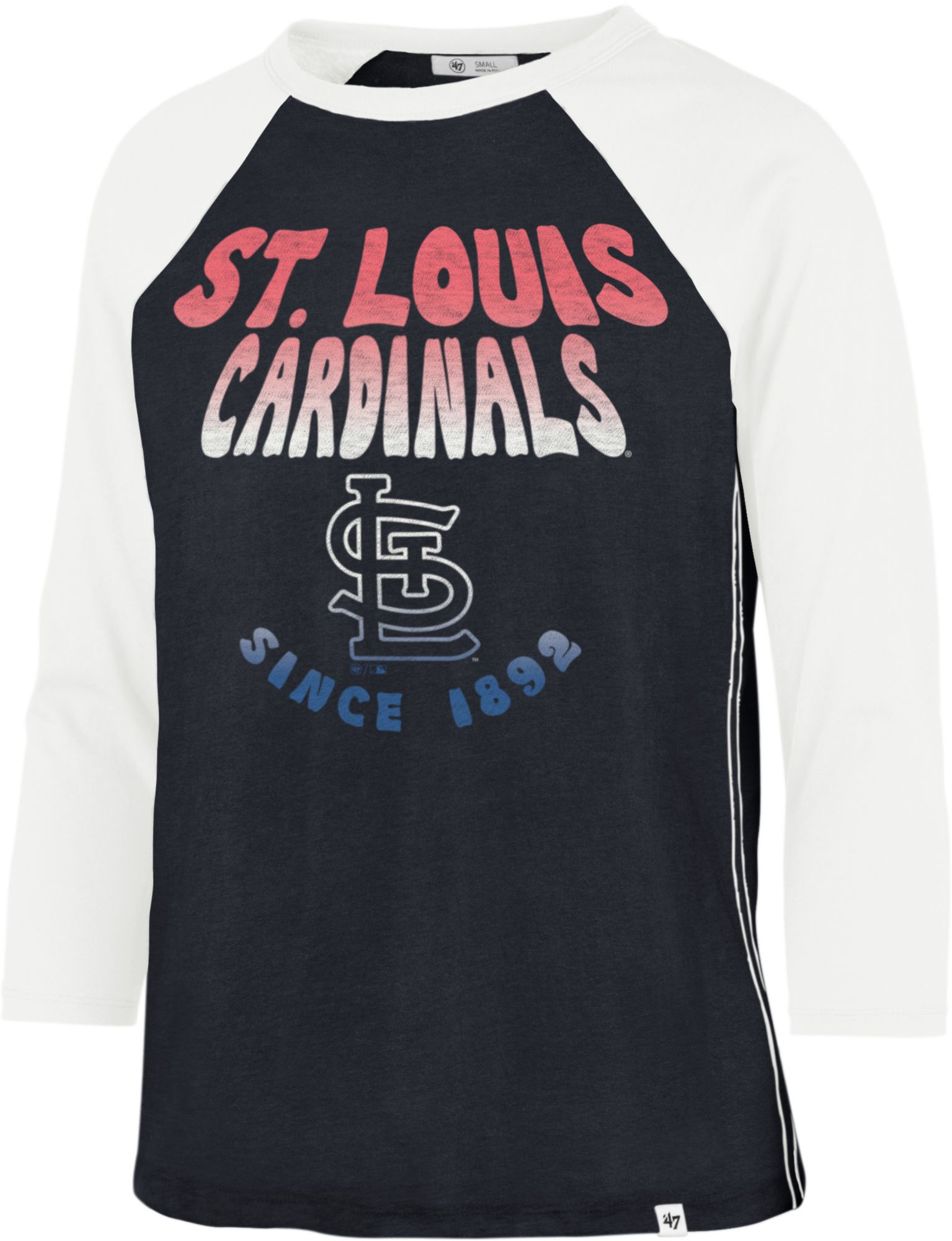 '47 Women's St. Louis Cardinals Blue Harmony Ava Raglan T-Shirt
