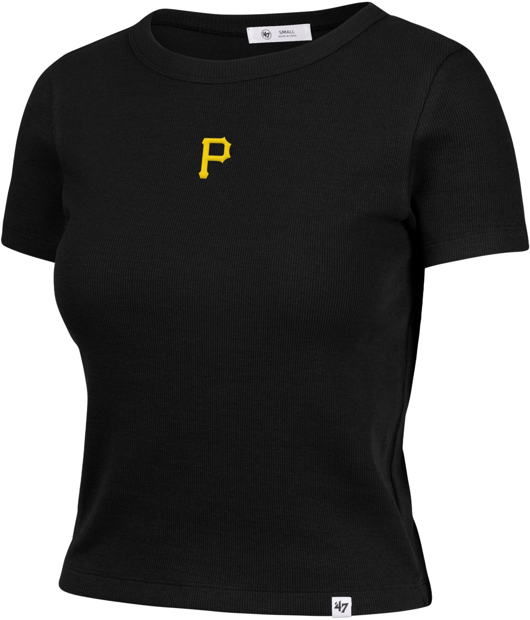 '47 Women's Pittsburgh Pirates Black Ribbed Baby T-Shirt
