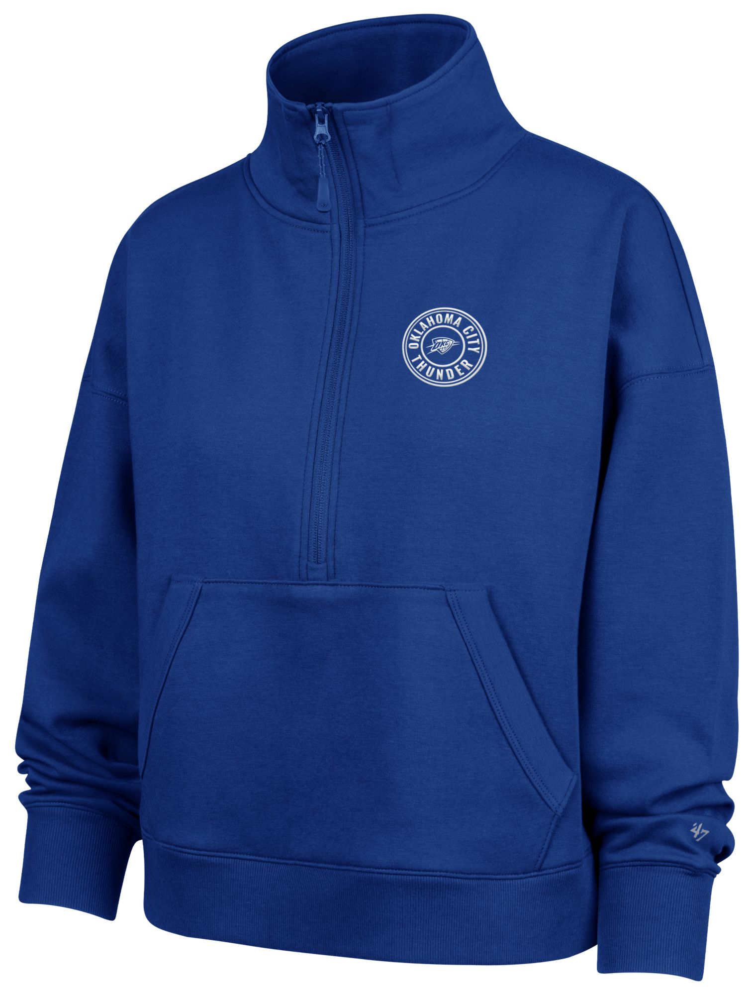'47 Adult Oklahoma City Thunder Blue Forward 1/2 Zip Sweater