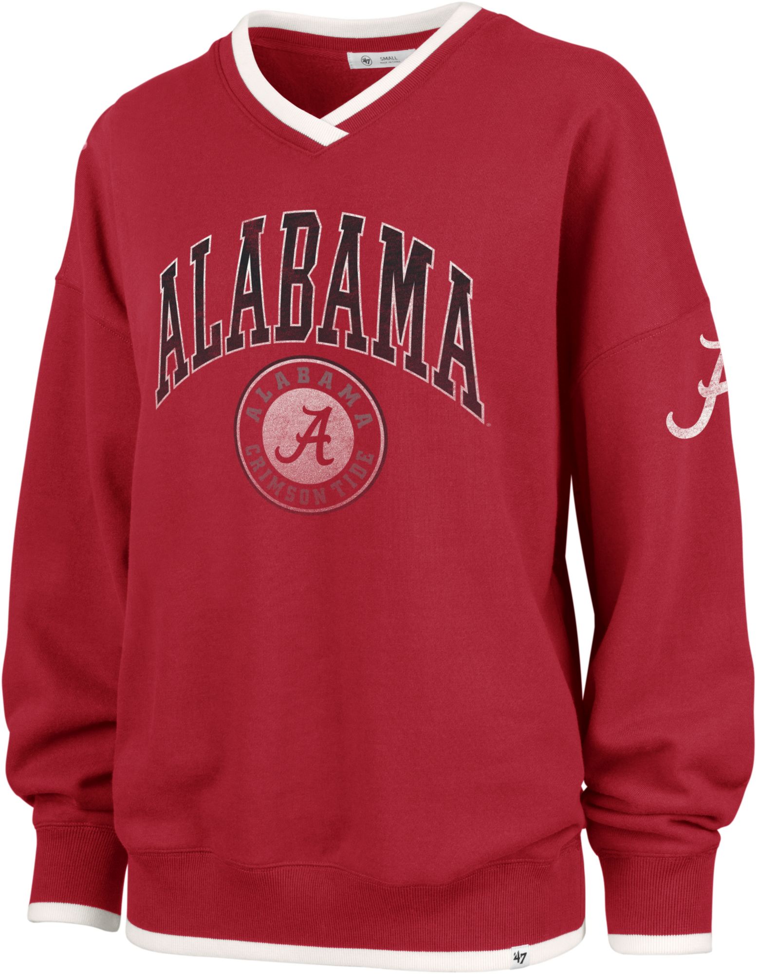 ‘47 Women's Alabama Crimson Tide  Red Club House 80s Crew Pullover Sweatshirt