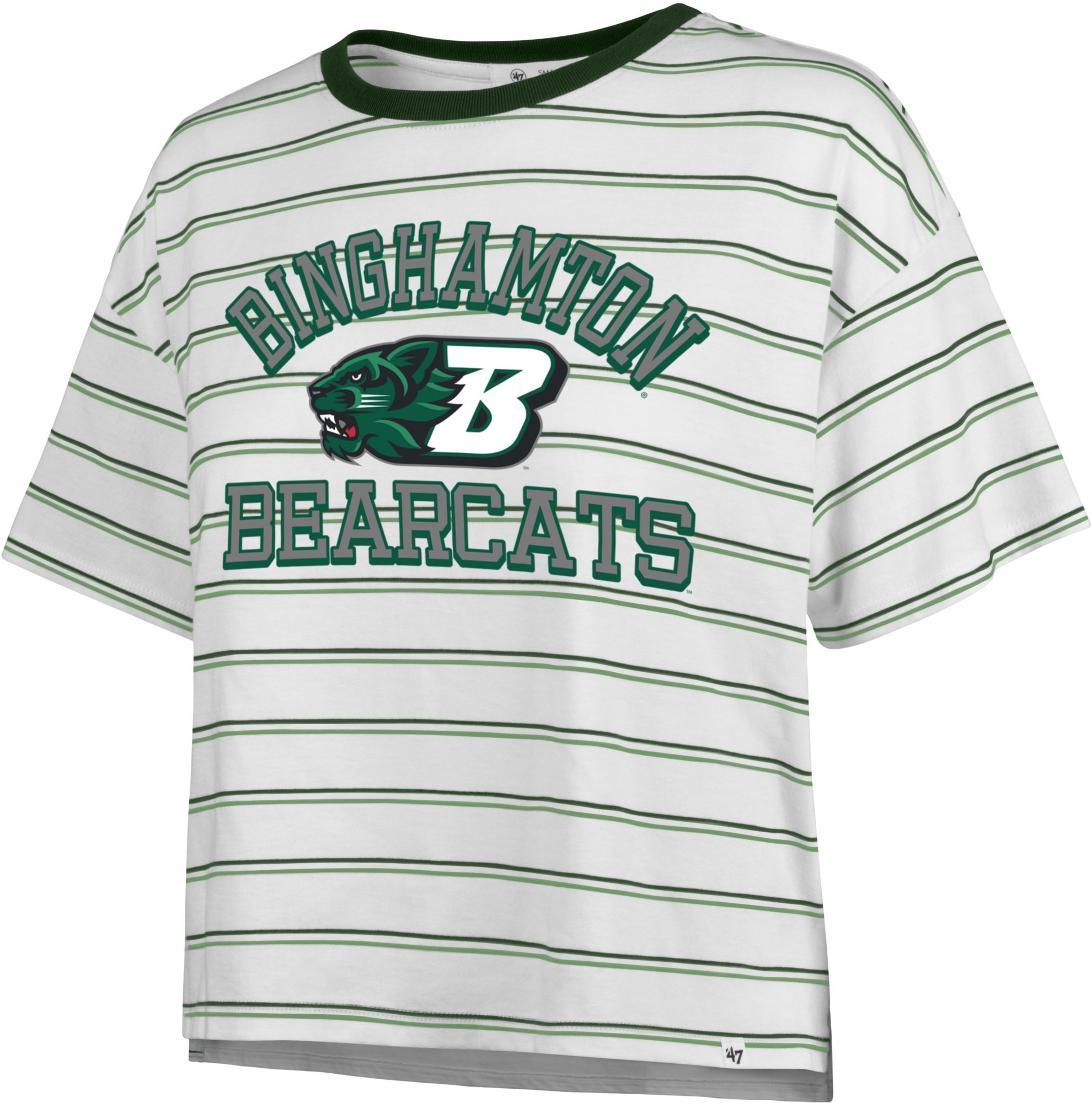 ‘47 Women's Binghamton Bearcats White Wash Tobie Stripe T-Shirt