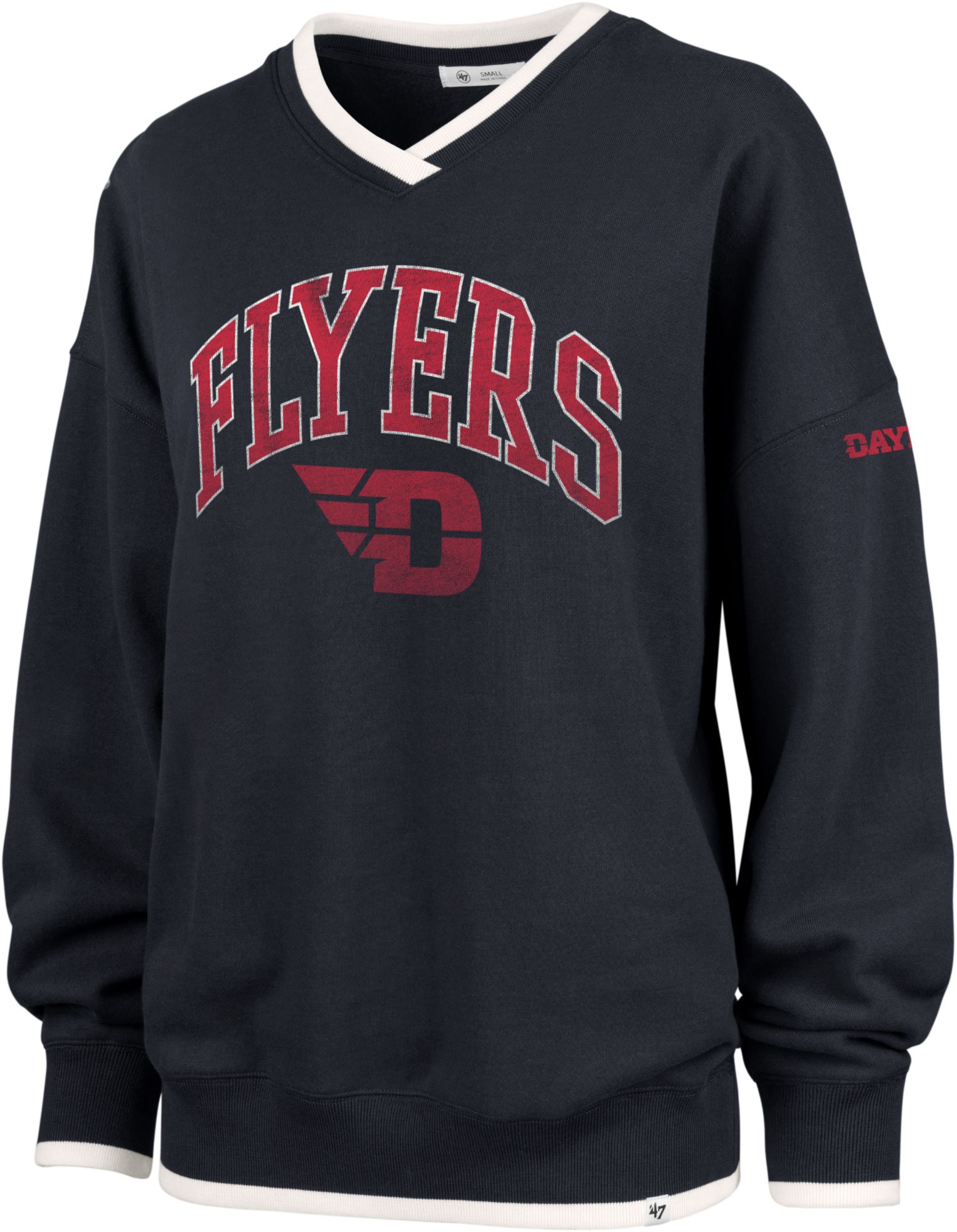 ‘47 Women's Dayton Flyers Atlas Blue Club House 80s Crew Pullover Sweatshirt