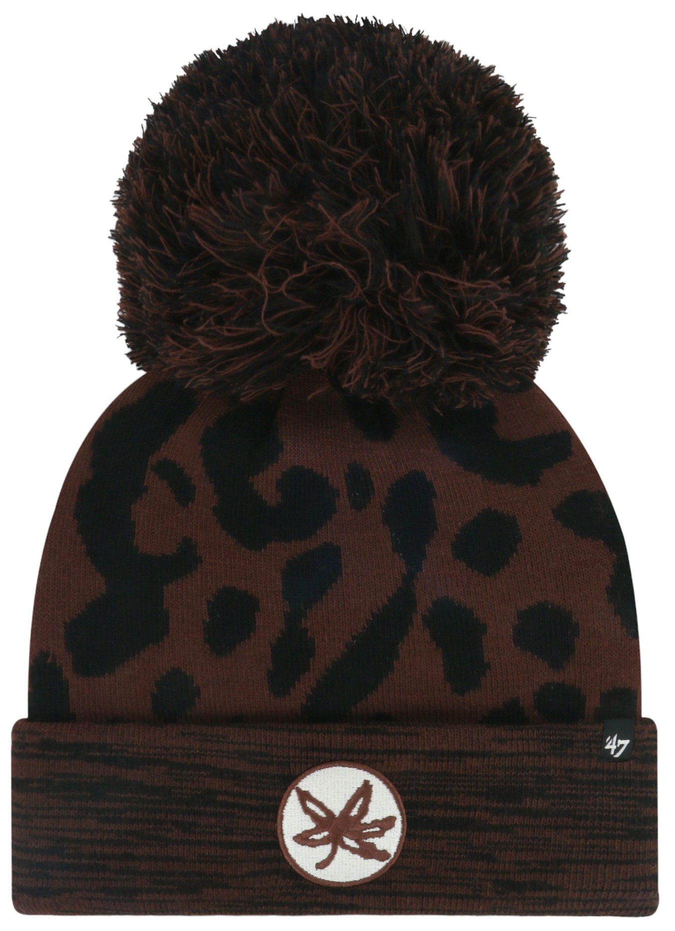'47 Women's Ohio State Buckeyes Cacao Cuffed Rosette Knit Beanie
